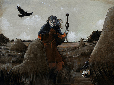 Words from the dead (Ofärd band) album cover cover artwork design fantasy illustration myth nordic