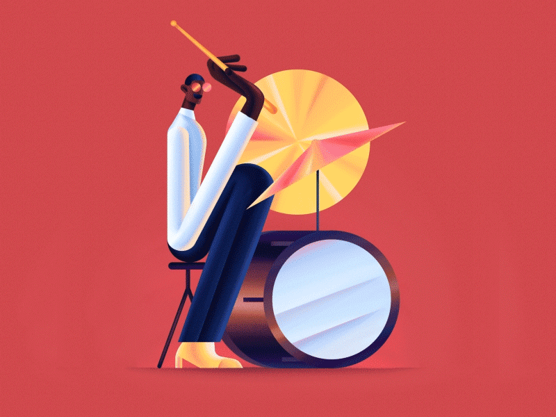 Letter B 36daysb 36daysoftype animation digital art digitalart drummer gif illustration jazz letter motion music type typogaphy