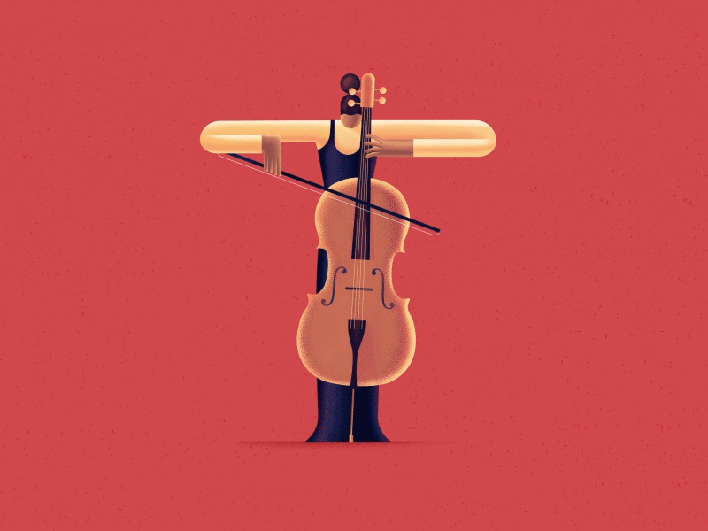 Letter T 36daysoftype animation beautiful cello digital art digitalart gif illustration motion motiongraphics music musician typogaphy