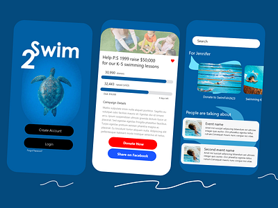 Day 32 - Crowdfunding Campaign adobe xd branding daily ui day 32 graphic design mobile ui swimming class ux ui challenge