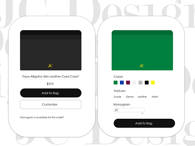 Day 33 - Customize Product adobe xd branding cardholder customize product daily ui illustration ux ui challenge wallet design
