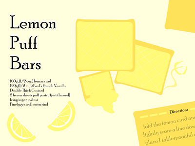 Day 40- Recipe adobe xd daily ui day 40 food illustration illustration lemon desserts lemon puff pastry recipes ux ui challenge