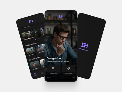 Design hood - freelancing app adobexd app clean dailyui design designers figma freelance minimalist ui ux