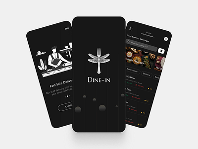 Dine in - Restaurants reservation app adobexd app clean dailyui delivery design dinein fancy figma food minimalist restaurant ui ux