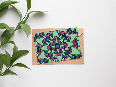 Pink and Blue Bloom Greeting Card abstract botanical colorful design drawing elegant feminine floral garden greeting card hand drawn henna home decor illustration mandala stationery