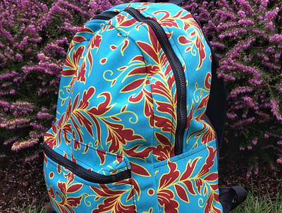 Lacy Leaves Turquoise Palette Backpack backpack bag blue botanical canvas canvas backpack colorful design drawing fabric floral gifts hand drawn illustration travel vines