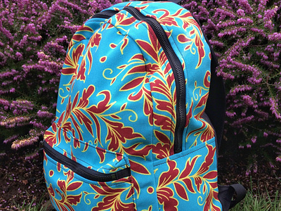 Lacy Leaves Turquoise Palette Backpack