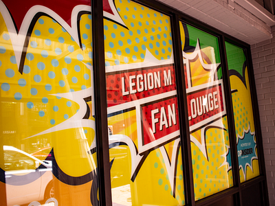 Legion M: Fan Lounge environmental design graphic design legion m