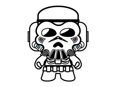 Skulltrooper chibi design enamel pin kawaii parody pin product design sci fi science fiction vector art