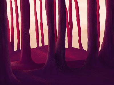 "Wander without purpose or reason..." conceptual digital digital painting environment forest illustration landscape photoshop purple textured illustration trees
