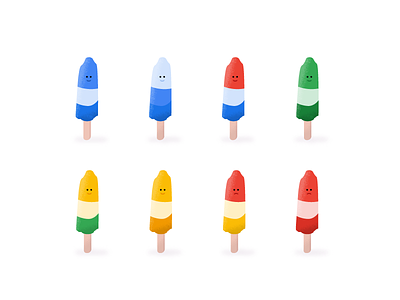 Status Popsicles digital food google handmade ice cream illustration material design popsicles status vector