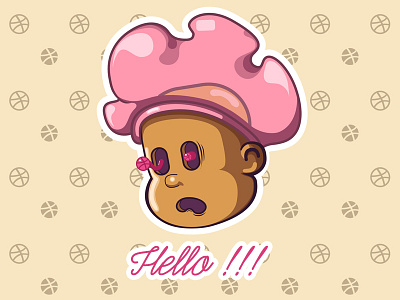 Hello Dribble! bubble gum character dribble flat gum hello sticker