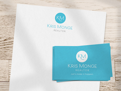 Kris Monge Realtor Logo blue logo brand identity branding design business cards design circle logo custom logo design feminine logo design graphic design initials logo km letterhead design logo m logo realtor realty stationary design stationery design typography logo