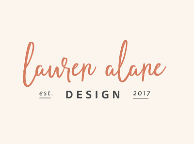 Lauren Alane Design LLC logo branding and identity branding design branding designer custom logo est. 2017 graphic design graphic designer lauren alane logo orange logo personal branding script signature typography