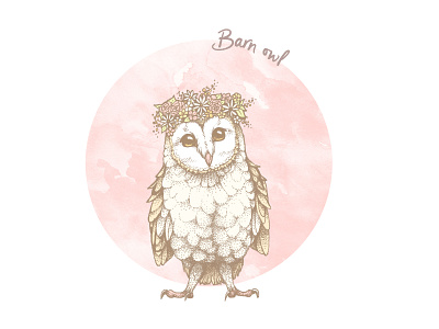 Floral barn owl