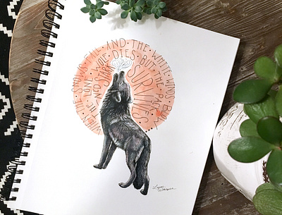 The lone wolf dies, but the pack survives animal art animal illustration animals arya stark game of thrones hand lettering lone wolf ned stark pencil drawing starks traditional art typography watercolor wild animals winterfell wolf drawing wolfpack wolves
