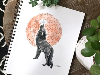 The lone wolf dies, but the pack survives animal art animal illustration animals arya stark game of thrones hand lettering lone wolf ned stark pencil drawing starks traditional art typography watercolor wild animals winterfell wolf drawing wolfpack wolves