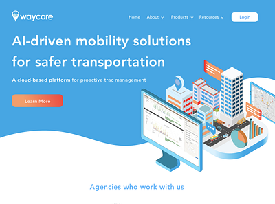 Waycare website design app design marketing website
