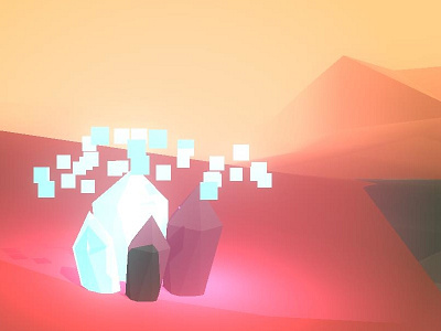Crystal Desert 3d lowpoly videogame