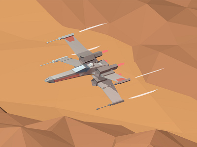 X-Wing over Tatooine