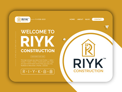 RIYK Construction - R+I+Y+K Letter Modern Logo Design