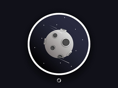 Moon Light art comet design flat icon illustration minimal moon planet satelite sky space stars ui ux vector web