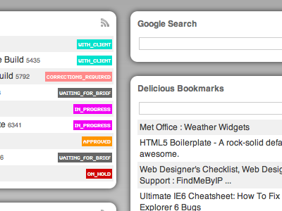 Design agency job tracking system dashboard