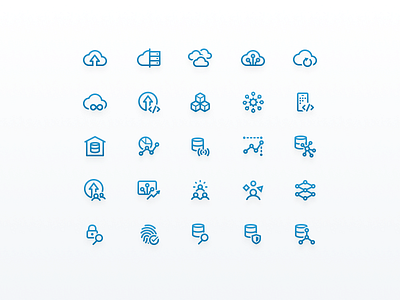 Technology Icon Set iconography icons iconset line product tech ui