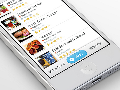 iOS App - WIP app blue food journal gray ios iphone iphone 5 meal saver riona simple ui white wip