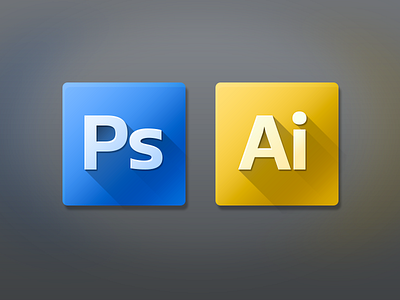 Replacement Icons for Photoshop & Illustrator adobe app blue cs6 icns icon illustrator mac photoshop shadow yellow