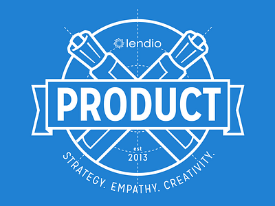 Lendio Product Team T-Shirts banner blue blueprint brand lendio mark marker product screen print t shirt white