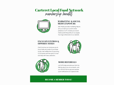 CLFN Member Farm Benefits branding design flyer