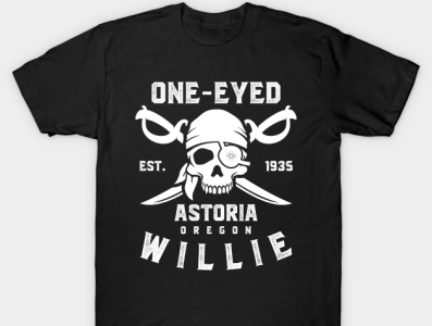 One-eyed willie pirate funny t-shirt caribbean funny funny design gift ideas horror pirate pirates of the caribbean skull