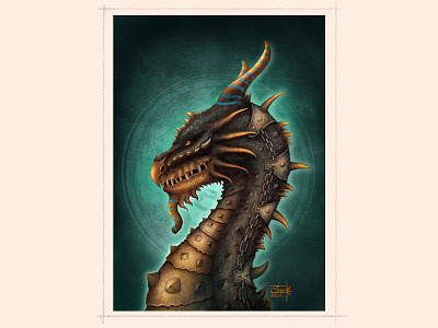 Egyptian Dragon concept art creature design digital 2d game art illustration visual art