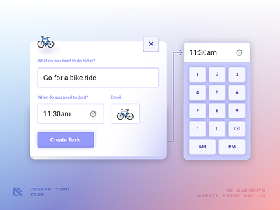 Create New Task - Todo List Application app appdesign design lite pink purple soft task todo todolist ui uidesign ux ux design webdesign