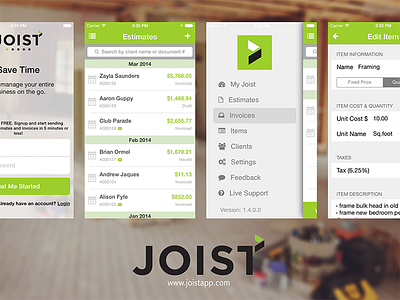 Joist app ios joist ui