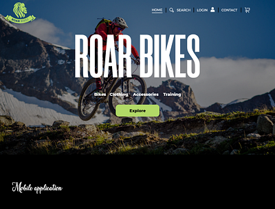 Roar bikes- mobile bike application animation app branding design icon illustration minimal ui ux web website