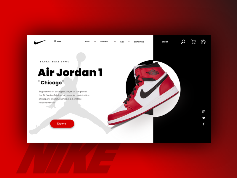 Nike website Landing Page by Sameer Ahmed on Dribbble