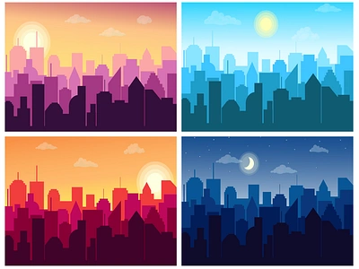 City Illustartion abstract animation app design art character gouache graphic illustration landscape vector