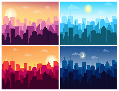 City Illustartion abstract animation app design art character gouache graphic illustration landscape vector