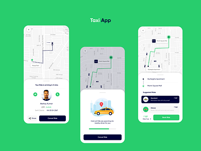 Taxi Booking App app app design cab design mobile app taxi taxi booking app ui design ui ux uiux user interface