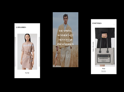 Burberry Fashion Website branding design fashion store ui ui design uiux web design website website design