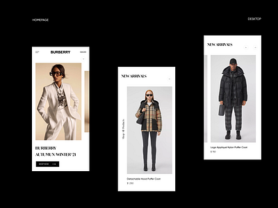 Burberry fashion website concept design ecommerce fashion inspiration redesign store ui design web design website