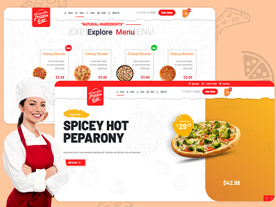 Pizza Food Web Application app branding design landing landing page landingpage page design template ui web webapp