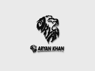 Name Brand Logo - Aryan Khan Name Logo | Personal Branding Logo amazing logo animal shape logo best logo design branding logo design downloadable face logo free logos identity logo design lion face logo lion shape logo logo design logo illustration logo projects name logo design personal logos premium logo design shape logo stylish logo design unique logo design vector logoa