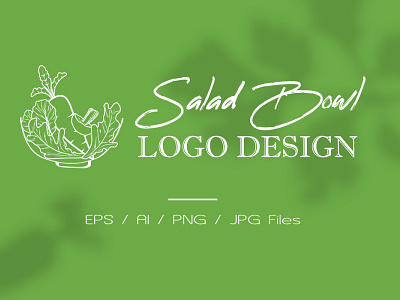 Salad Bowl Food Logo Design Template alcohol drinks brand identity