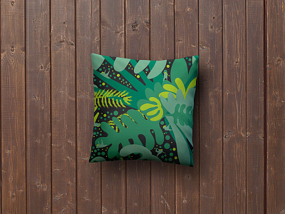 City is a jungle illustration jungle pattern pillow