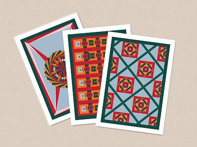 Geometrical Christmas and New Year's cards a6 cards christmas geometry holidays new year pattern post