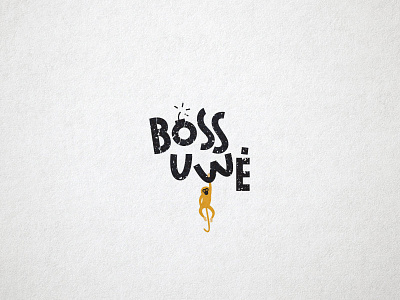 Logo for Bossuwé Brewing Co. beer bomb brewery hand made hand written hanging logo monkey typo