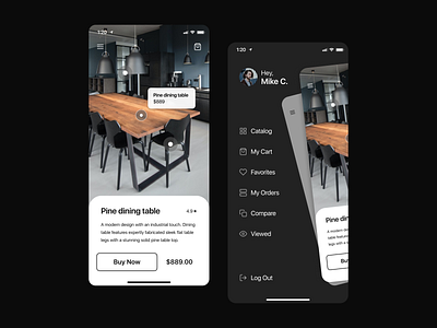 Furniture Store App app app design black clean concept design ecommerce figma furniture ikea interior ios minimal mobile shop shopping app ui user experience user interface ux